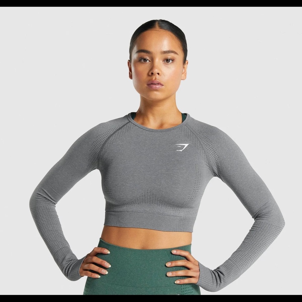 GYMSHARK Brand New Vital Seamless Long Sleeve Crop (S)